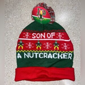 Elf Movie Son of a Nutcracker Beanie Hat Pom Christmas NWT